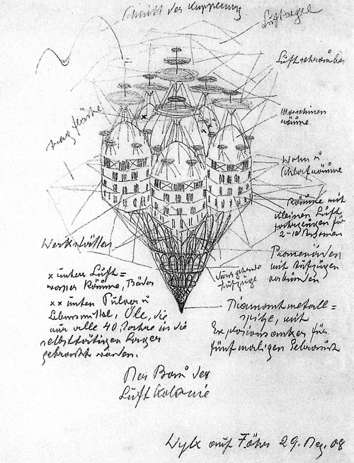 The Airplane Towers–Wenzel August Hablik–1921