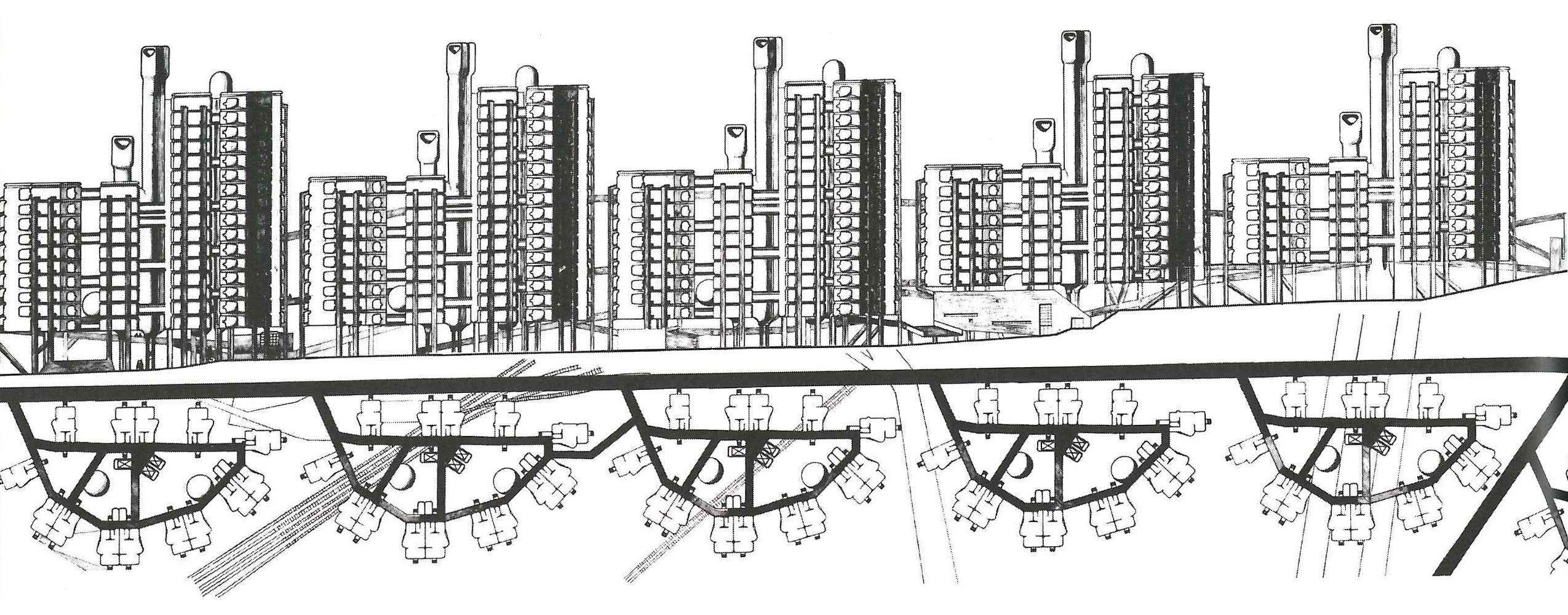 Pressed metal cabin student housing project–Peter Cook–1962
