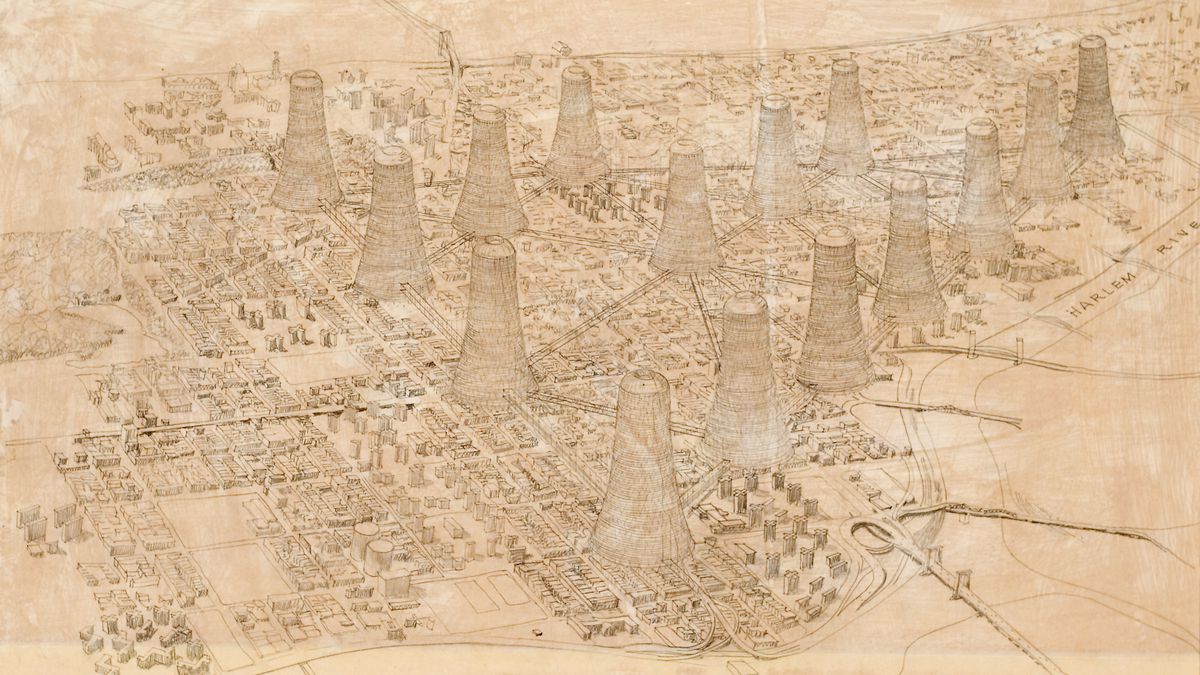 The Cylinder Towers of Slum Redevelopment in Harlem–Richard Buckminster Fuller–1965